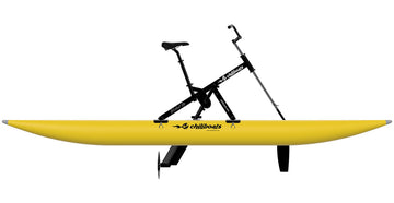 Lateral view of yellow waterbike up model.